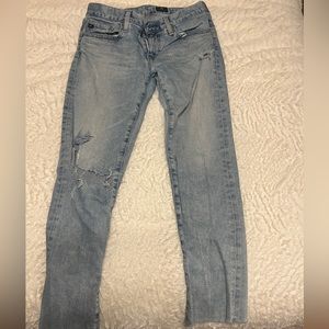 AG Adriano Goldschmied “The Nolan Ankle” Low-Rise Jeans